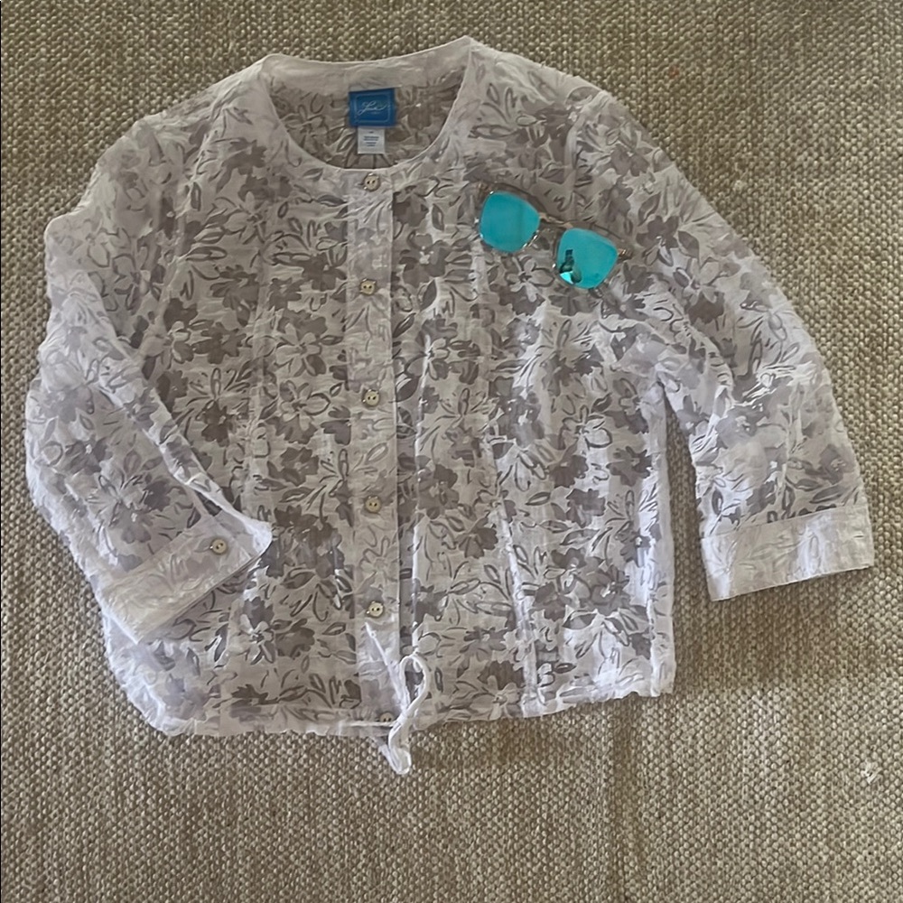 Floral Sheer Jacket - White